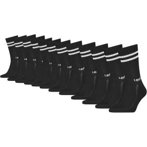 Levi’s Men’s 12-pack Crew Socks, Cushioned Footbed, Arch Support & Mesh Ventilation(Black/White)