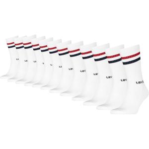 Levi’s Men’s 12-pack Crew Socks, Cushioned Footbed, Arch Support & Mesh Ventilation(White/Navy Blazer/Red)