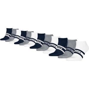 Levi’s Men’s 12-pack Low Cut Socks, Cushioned Footbed, Arch Support & Mesh Ventilation(White/Navy Blazer/Heather Grey)