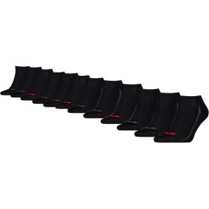 Levi’s Men’s 12-pack Low Cut Socks, Lightweight, Arch Support & Mesh Ventilation(Black/Dark Shadow/Red)
