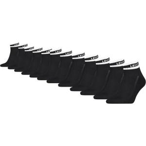 Levi’s Men’s 12-pack Quarter Crew Socks, Cushioned Footbed, Arch Support & Mesh Ventilation(Black/White)