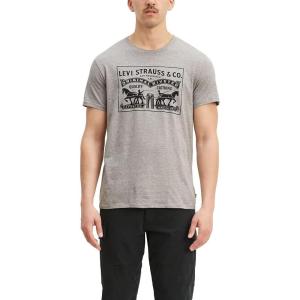 Levi’s Mens 2-Horse Graphic Tee(Midtone Heather Grey)