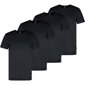 Levi’s Men’s 4-Pack Basic Crew Neck T-Shirt, Soft Cotton, Tag-Free, Breathable Comfort(Black Combo)