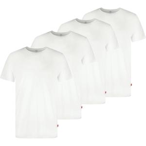 Levi’s Men’s 4-Pack Basic Crew Neck T-Shirt, Soft Cotton, Tag-Free, Breathable Comfort(White Combo)