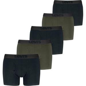 Levi’s Men’s 5-pack Boxer Brief With Melange Waistband, Soft Cotton, Tag-free, Breathable Comfort(Black/Green Combo)