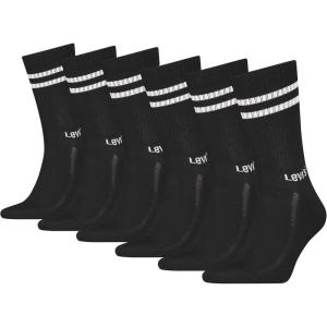 Levi’s Men’s 6-pack Crew Socks, Cushioned Footbed, Arch Support & Mesh Ventilation(Black/White)