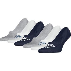 Levi’s Men’s 6-pack Fashion Liner Socks, Lightweight, Arch Support & Mesh Ventilation(White/Navy Blazer/Heather Grey/True Blue)