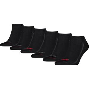 Levi’s Men’s 6-pack Low Cut Socks, Lightweight, Arch Support & Mesh Ventilation(Black/Dark Shadow/Red)