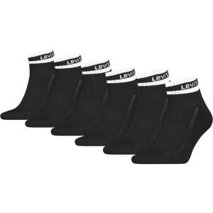Levi’s Men’s 6-pack Quarter Crew Socks, Cushioned Footbed, Arch Support & Mesh Ventilation(Black/White)