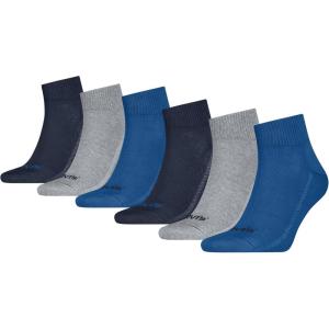 Levi’s Men’s 6-pack Quarter Crew Socks, Lightweight, Arch Support & Mesh Ventilation(Navy Blazer/True Blue/Grey/Red)