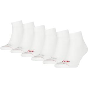 Levi’s Men’s 6-pack Quarter Crew Socks, Lightweight, Arch Support & Mesh Ventilation(White/Glacier Gray/Red)