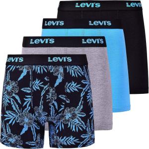 Levi’s Mens Boxer Briefs Breathable Stretch Underwear 4 Pack(Blue Hib)