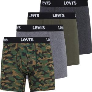 Levi’s Mens Boxer Briefs Breathable Stretch Underwear 4 Pack(Charcoal  Heather  Olive  Camo)