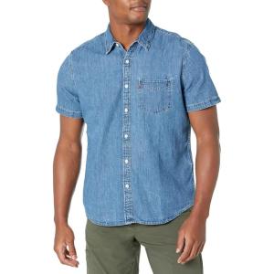 Levi’s Men’s Classic 1 Pocket Short Sleeve Button Up Shirt (Also Available in Big)(Franklin Stonewash)
