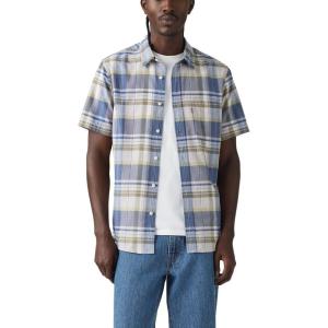 Levi’s Men’s Classic 1 Pocket Short Sleeve Button Up Shirt (Also Available in Big)(Keith Plaid Bright White)