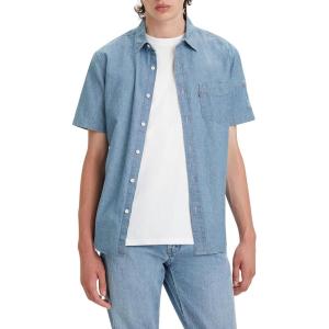 Levi’s Men’s Classic 1 Pocket Short Sleeve Button Up Shirt (Also Available in Big)((New) Indigo Pattern)