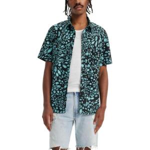 Levi’s Men’s Classic 1 Pocket Short Sleeve Button Up Shirt (Also Available in Big)((New) Liquid Flowers Meteorite)