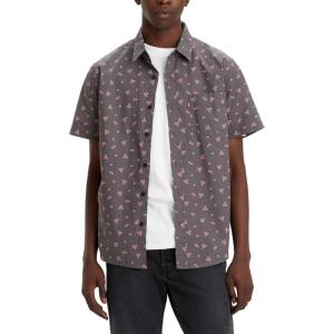 Levi’s Men’s Classic 1 Pocket Short Sleeve Button Up Shirt (Also Available in Big)((New) Mini Geo Dark Shadow Print)