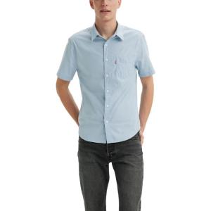 Levi’s Men’s Classic 1 Pocket Short Sleeve Button Up Shirt (Also Available in Big)((New) Soft Chambray Blue)