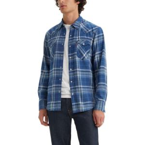 Levi’s Men’s Classic Western Shirt (Also Available in Big & Tall)((New) Crater Indigo Plaid)