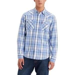 Levi’s Men’s Classic Western Shirt (Also Available in Big & Tall)((New) Deshawn Plaid Niagra Mist)