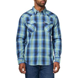 Levi’s Men’s Classic Western Shirt (Also Available in Big & Tall)((New) Jericho Plaid Sunshine Blue)