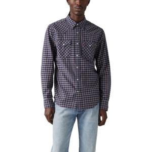 Levi’s Men’s Classic Western Shirt (Also Available in Big & Tall)(Wesley Micro Plaid Dress Blues)
