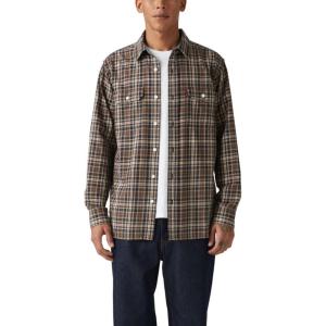 Levi’s Men’s Classic Worker Long Sleeve Shirt(Allia Plaid Navy Blazer Twill)