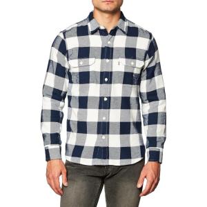 Levi’s Men’s Classic Worker Long Sleeve Shirt(Dress Blues Plaid)