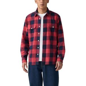 Levi’s Men’s Classic Worker Long Sleeve Shirt((New) Albany Plaid Jalapeno Twill)