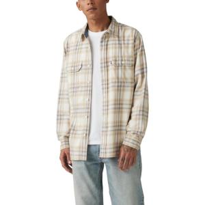 Levi’s Men’s Classic Worker Long Sleeve Shirt((New) Macias Plaid Antique Ivory Twill)