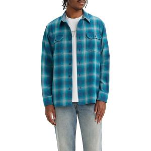 Levi’s Men’s Classic Worker Long Sleeve Shirt(Scottie Plaid Ocean Depths)