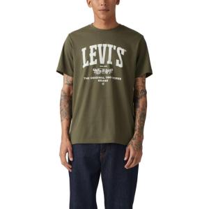 Levi’s Men’s Graphic Tee (Also Available in Big & Tall)((New) Collegiate Logo Olive Night)