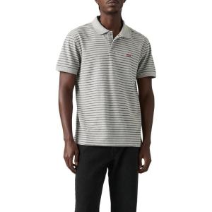 Levi’s Mens Housemark Polo((New) Gus Stripe Midtone Grey Heather)
