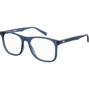Levi’s Men’s LV 5004 Square Prescription Eyeglass Frames, Blue/Demo Lens, 52mm, 18mm