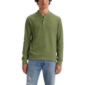 Levi’s Men’s Long Sleeve Thermal 3 Button Henley(Bluish Olive)