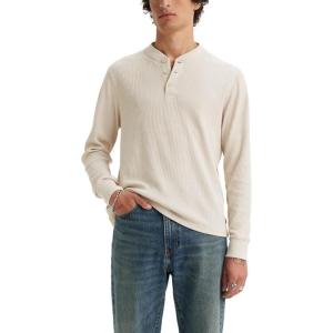 Levi’s Men’s Long Sleeve Thermal 3 Button Henley(Rainy Day)