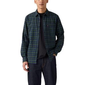 Levi’s Mens Overall(Harlan Plaid Blue Depths Flannel)