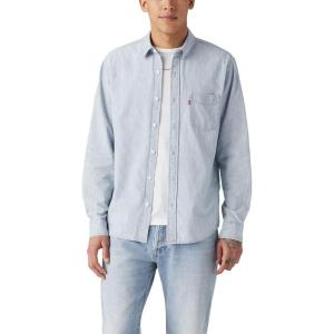 Levi’s Mens Overall((New) Cinder Light Wash Striped Chambray)