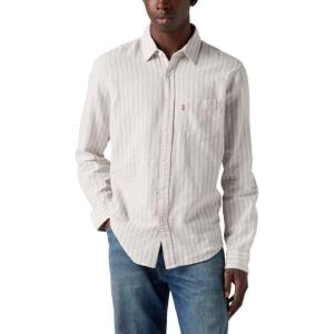 Levi’s Mens Overall(Ricky Stripe Vapor Grey Cotton Linen)
