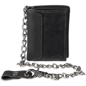Levi’s Men’s RFID Trifold Wallet-Sleek and Slim Includes ID Window and Credit Card Holder(Black Chain)
