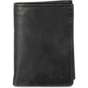 Levi’s Men’s RFID Trifold Wallet-Sleek and Slim Includes ID Window and Credit Card Holder(Black Slim)