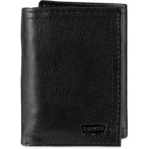 Levi’s Men’s RFID Trifold Wallet-Sleek and Slim Includes ID Window and Credit Card Holder(Noir Black)