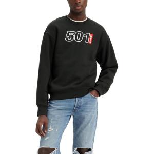 Levi’s Men’s Relaxed Graphic Crewneck Sweatshirt(501 Logo Outline Crew Caviar)