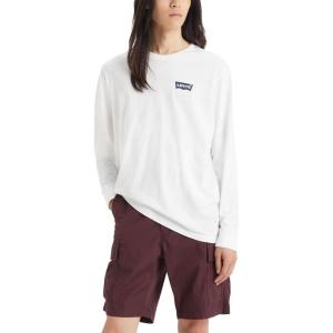 Levi’s Men’s Relaxed Graphic Long Sleeve T-Shirt((New) Archival Batwing Waterfall White)