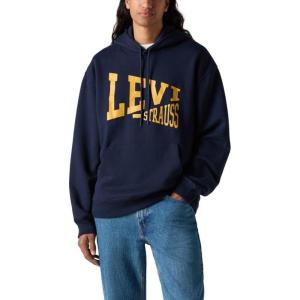 Levi’s Men’s Relaxed Graphic Pull Over (Also Available in Big & Tall)((New) Relaxed Graphic Hoodie Navy Blazer)