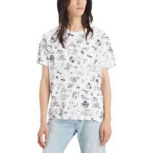 Levi’s Men’s Short Sleeve Classic Pocket Tee (Available in Big)((New) California Dreams_v2 Bright White)