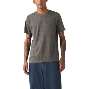Levi’s Men’s Short Sleeve Classic Pocket Tee (Available in Big)((New) Clover Geo Gray Ore Jersey)