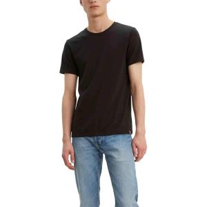 Levi’s Men’s Slim Fit Crewneck Tee Shirt (2-Pack)(Black + Black)