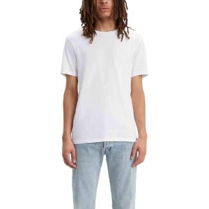 Levi’s Men’s Slim Fit Crewneck Tee Shirt (2-Pack)(White + White)